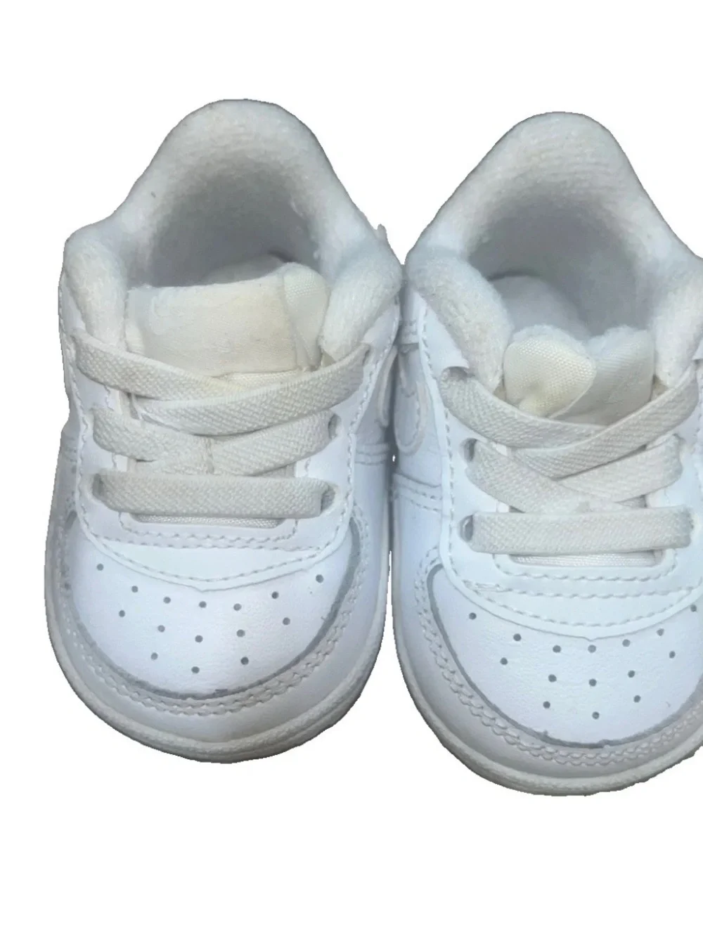 Nike Air Force 1 Triple White Crib Baby Size 1C (CK2201-100)